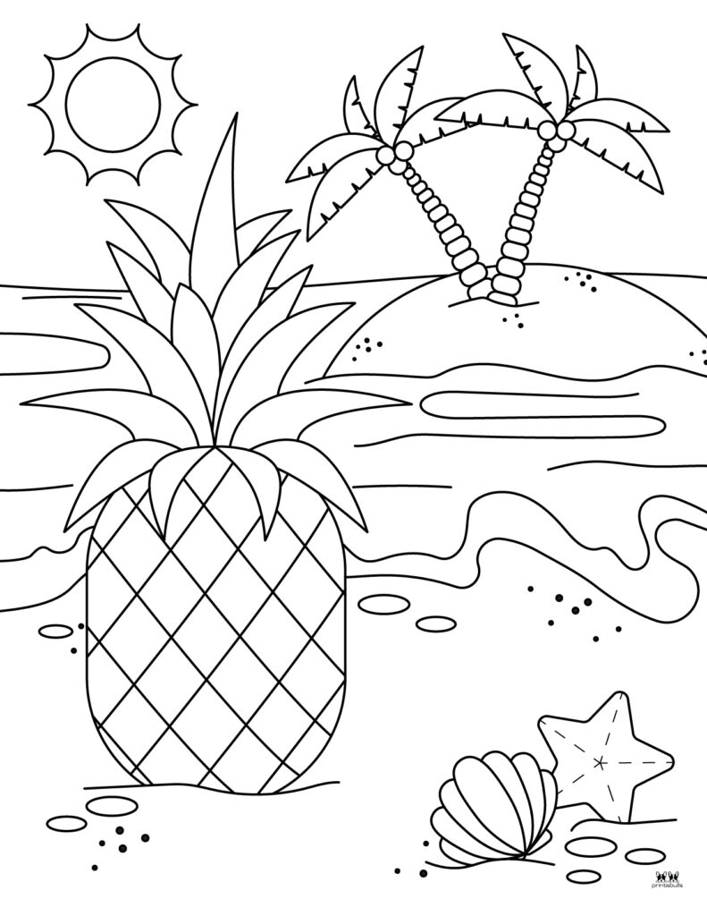 36 Tropical Pineapples Coloring Pages Printable 16