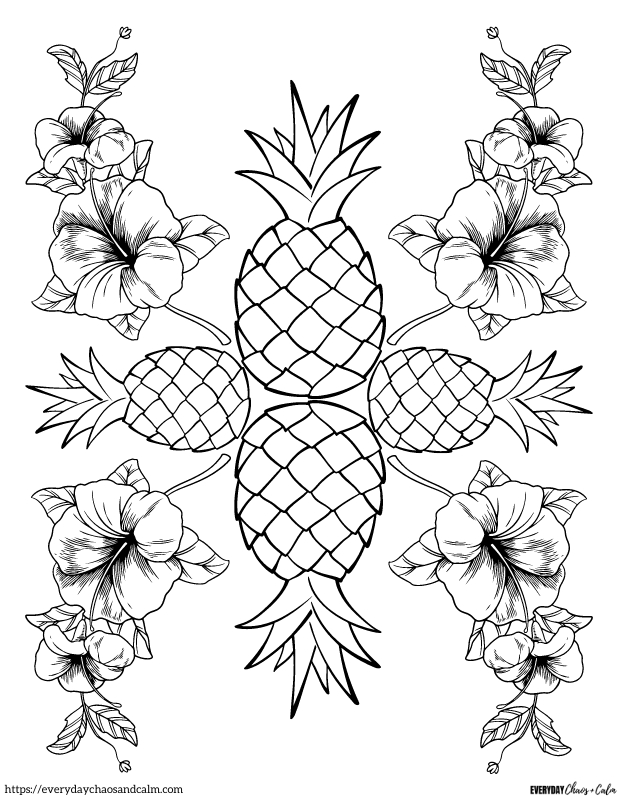 36 Tropical Pineapples Coloring Pages Printable 27