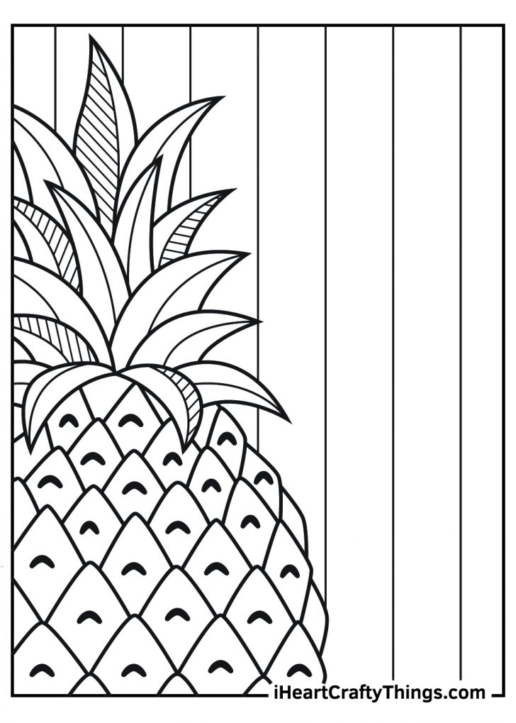 36 Tropical Pineapples Coloring Pages Printable 3