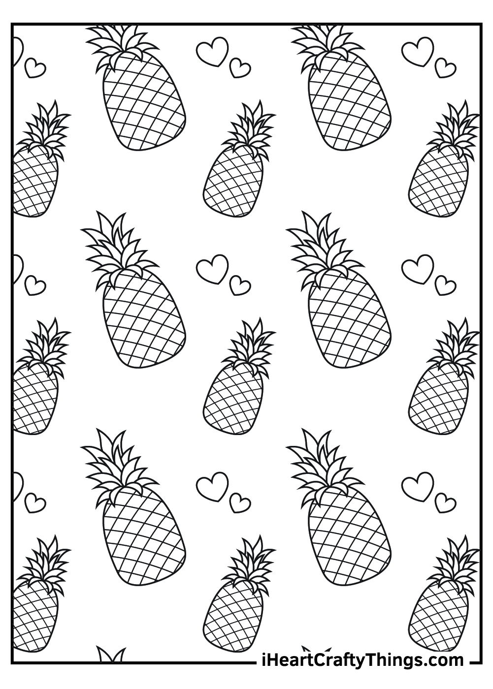 36 Tropical Pineapples Coloring Pages Printable 4