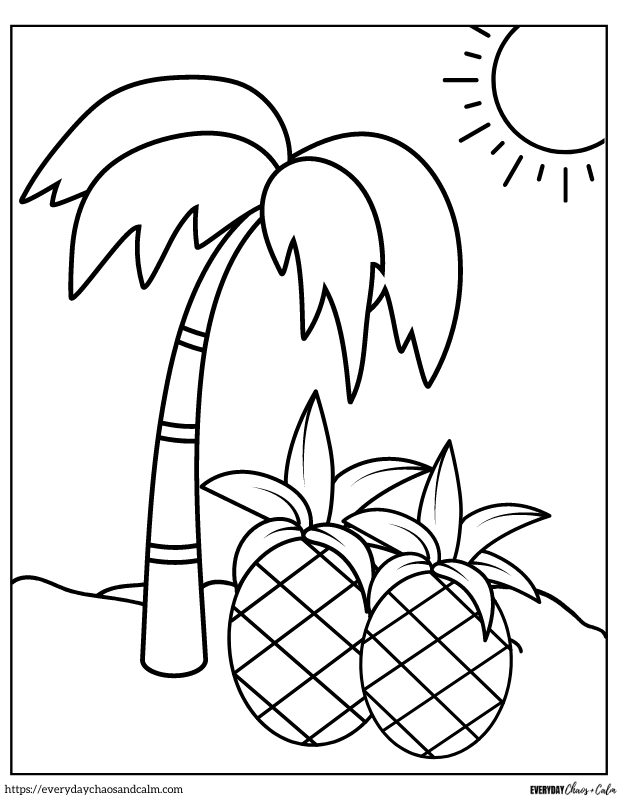 36 Tropical Pineapples Coloring Pages Printable 6