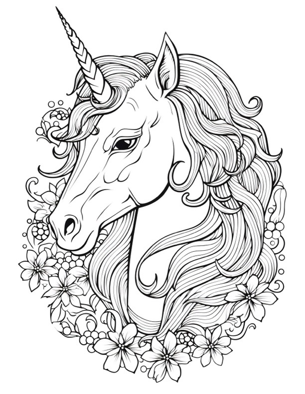 36 Unicorn Coloring Pages for Adults Printable 10