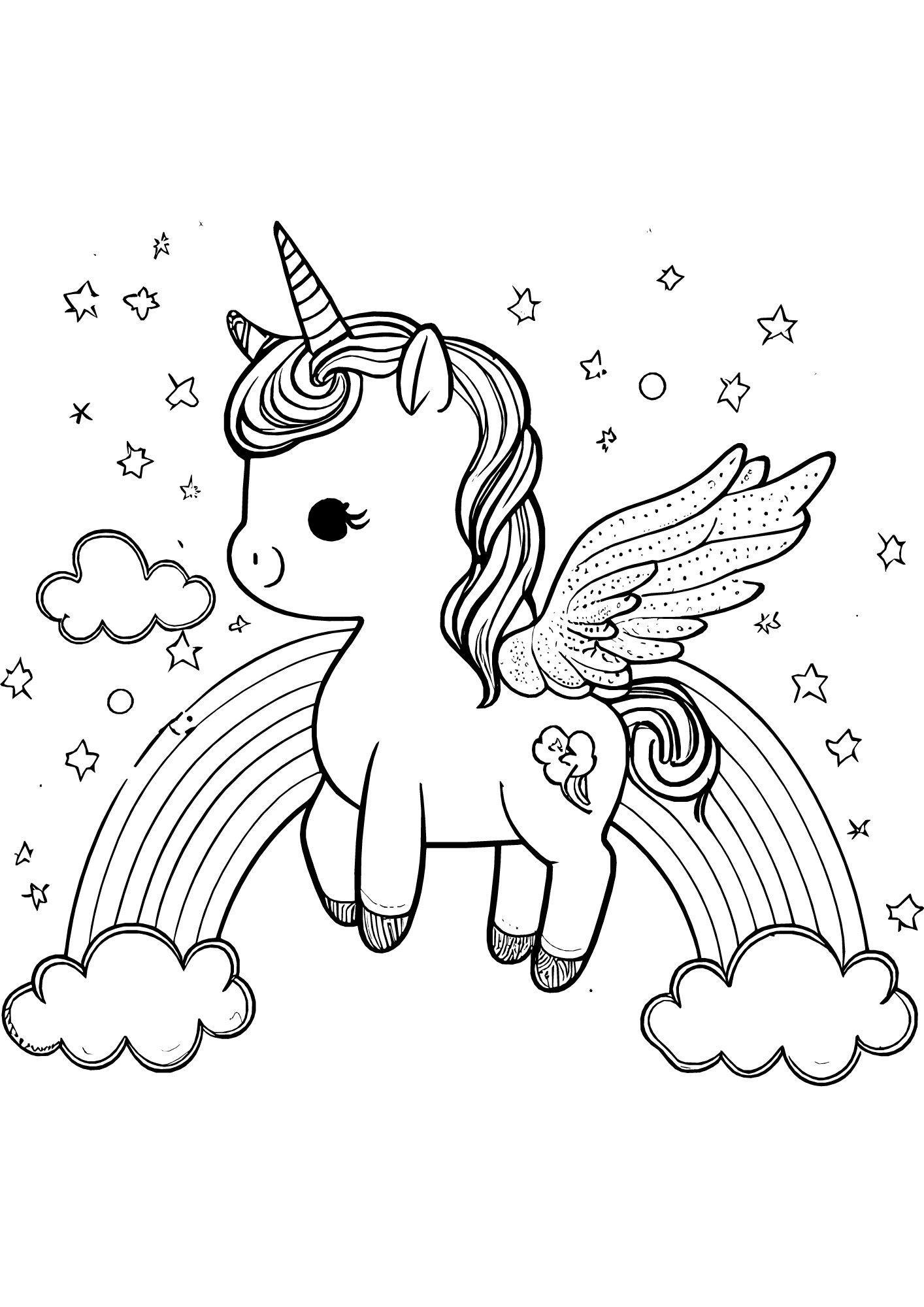 36 Unicorn Coloring Pages for Adults Printable 16