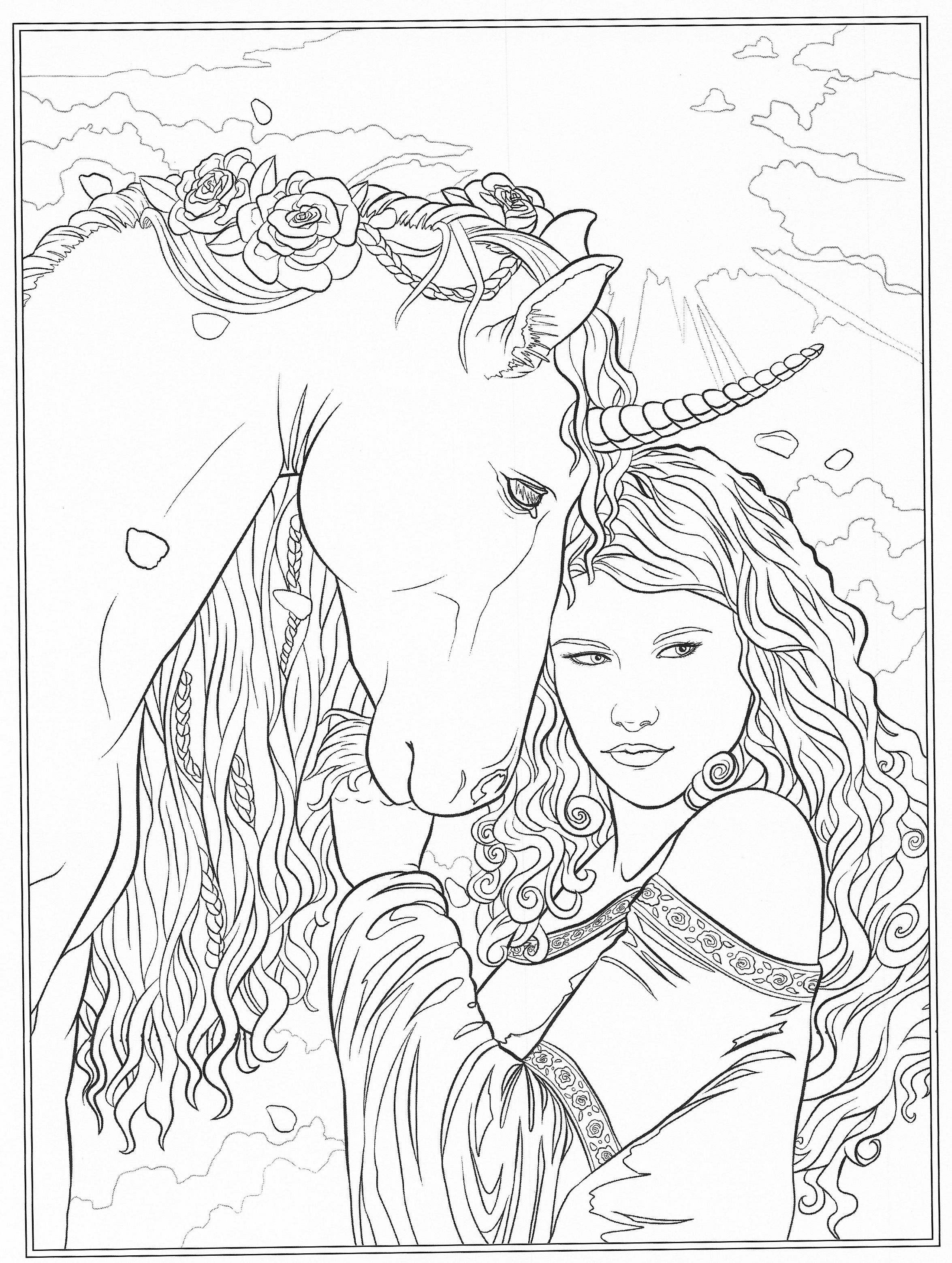 36 Unicorn Coloring Pages for Adults Printable 19