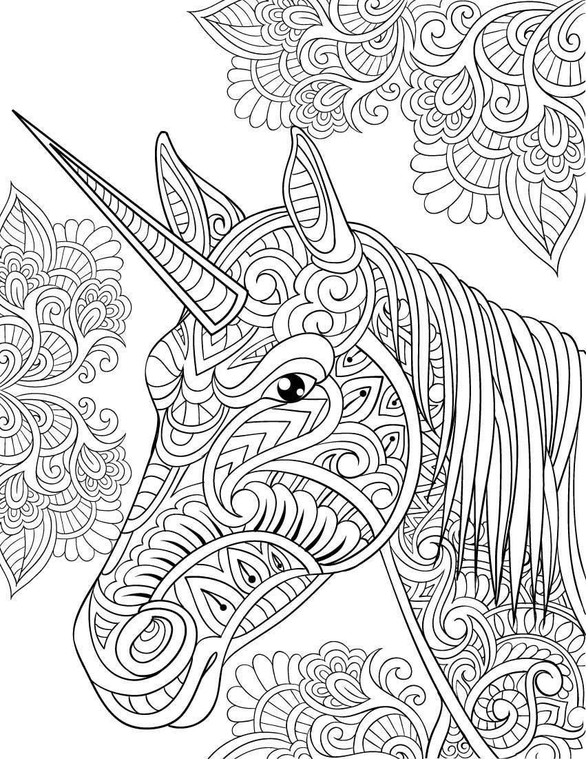 36 Unicorn Coloring Pages for Adults Printable 23