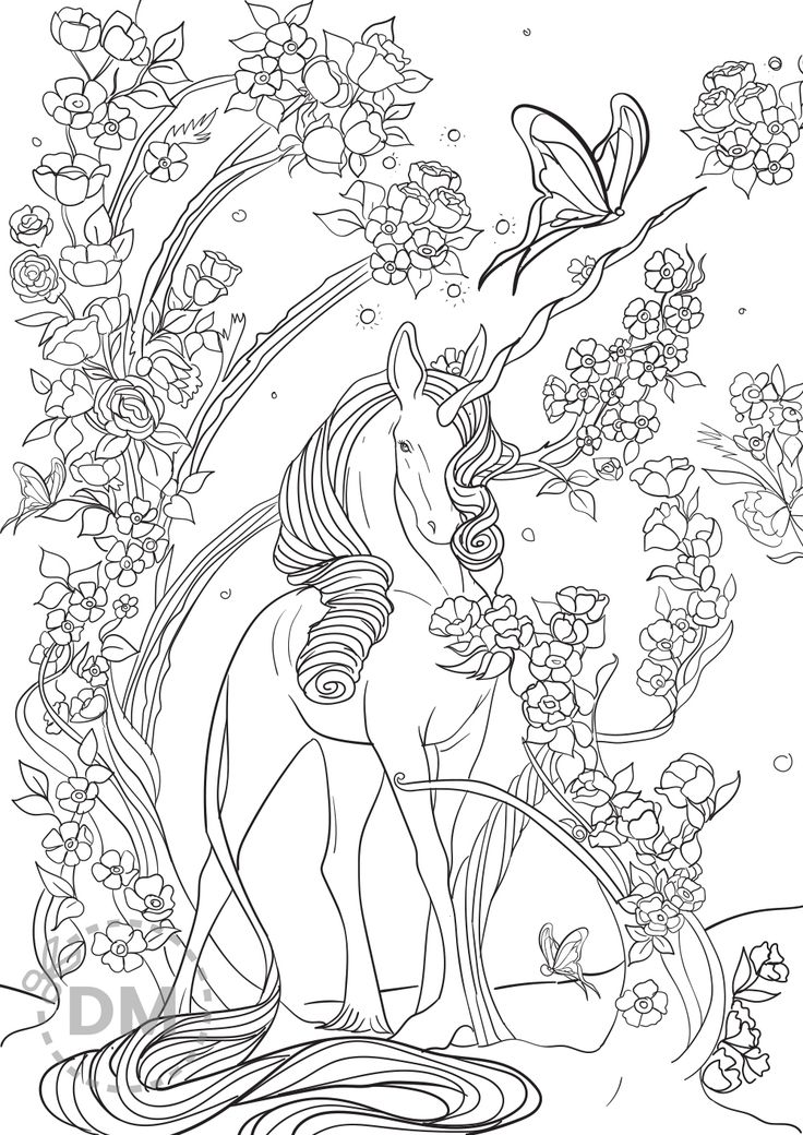 36 Unicorn Coloring Pages for Adults Printable 26