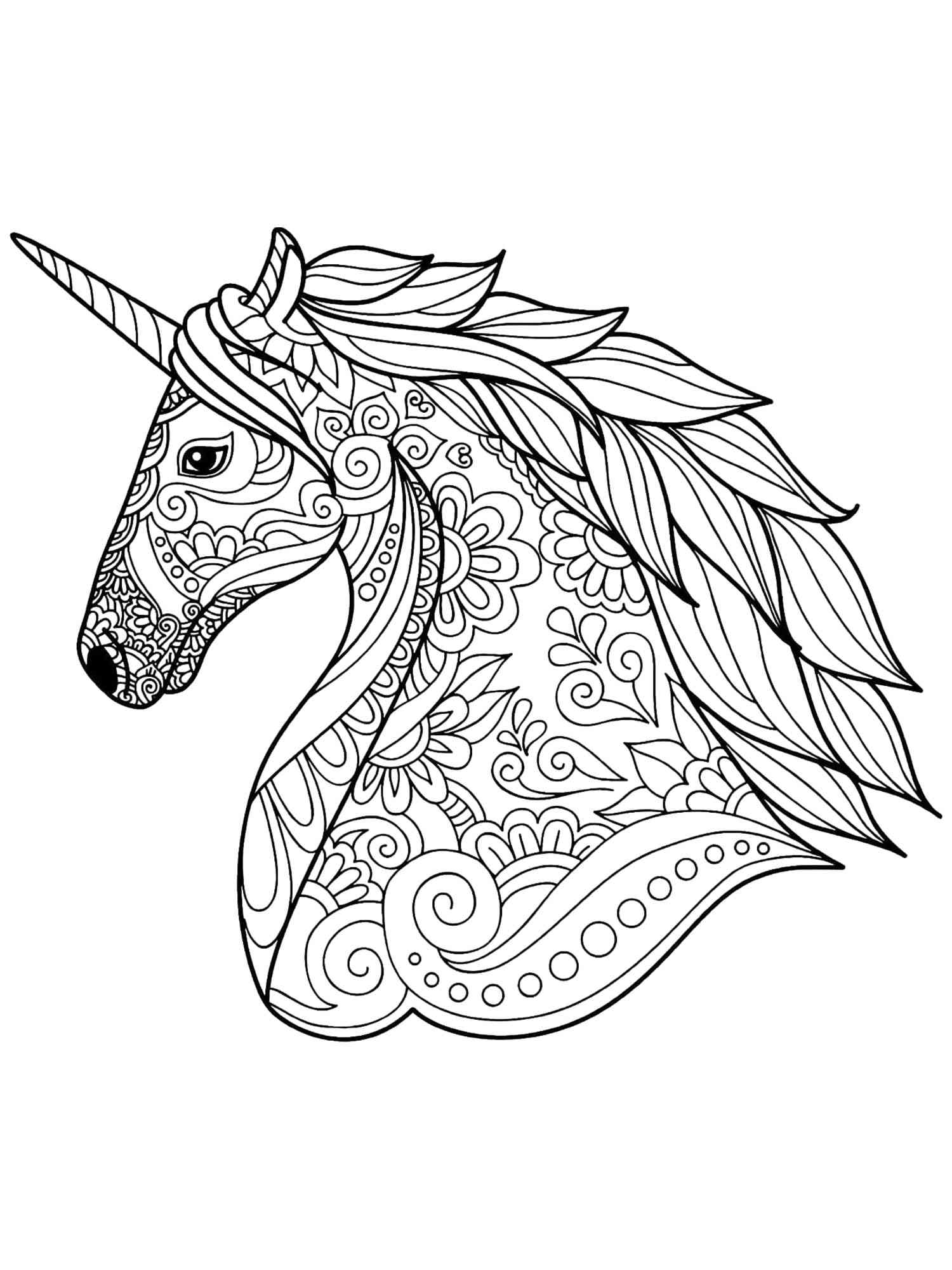 36 Unicorn Coloring Pages for Adults Printable 29