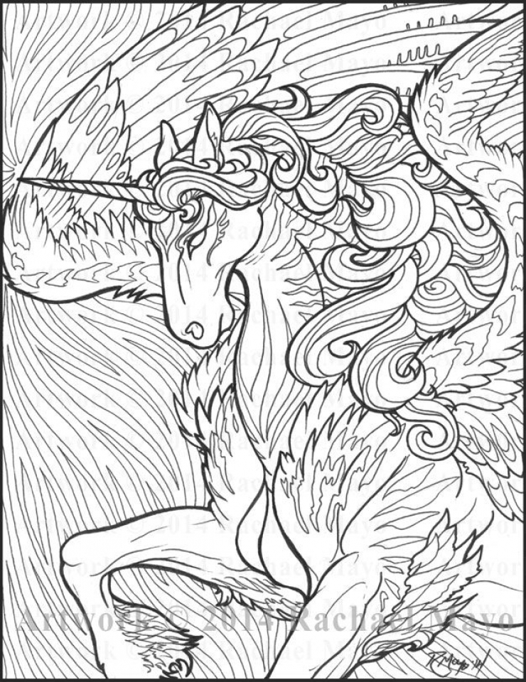 36 Unicorn Coloring Pages for Adults Printable 3