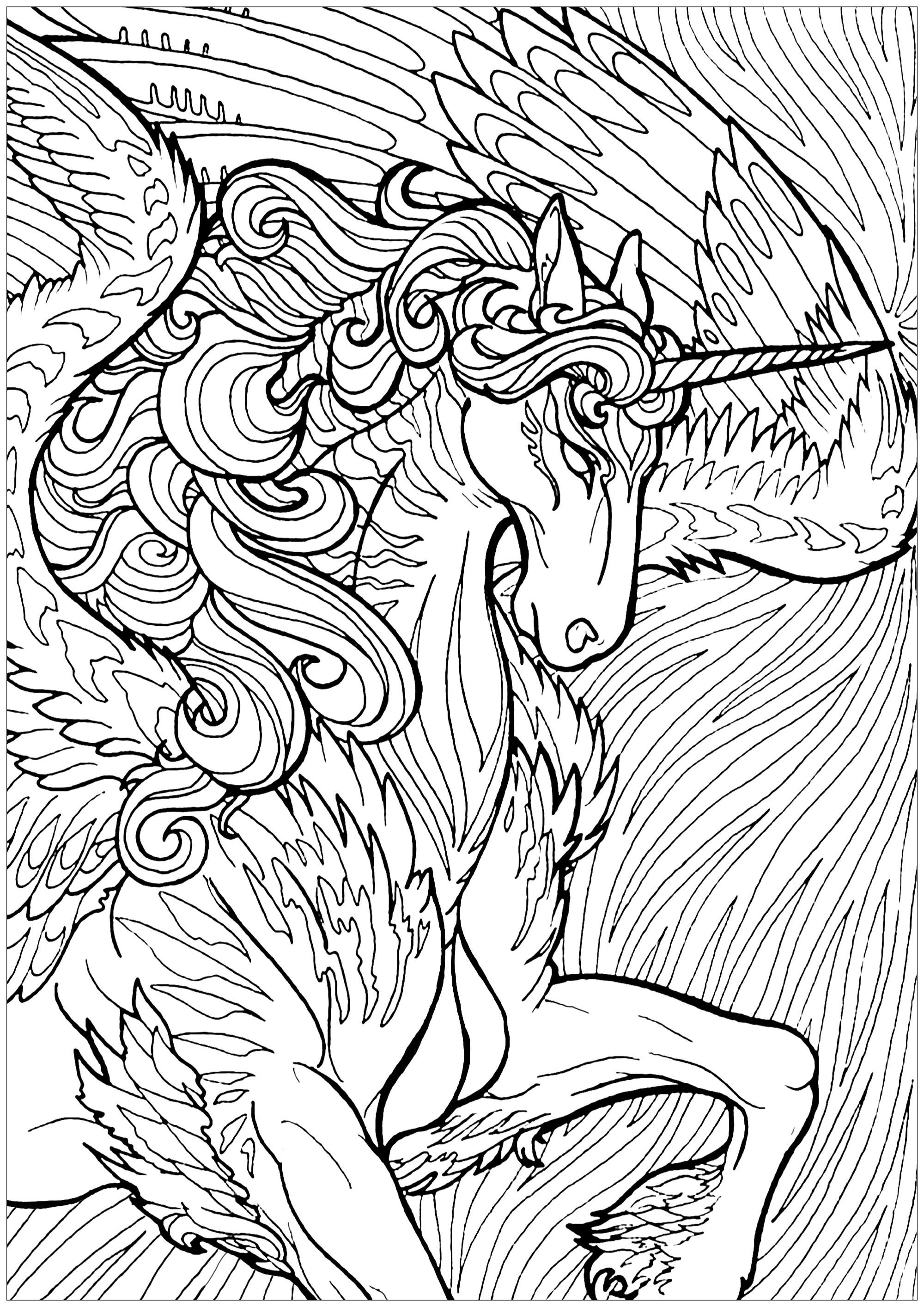 36 Unicorn Coloring Pages for Adults Printable 30