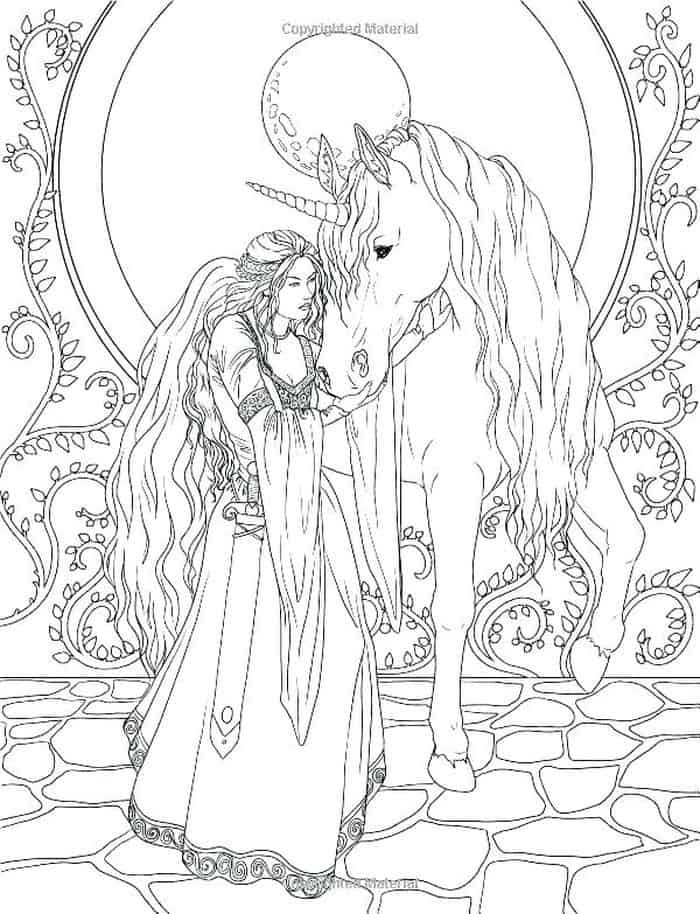 36 Unicorn Coloring Pages for Adults Printable 32