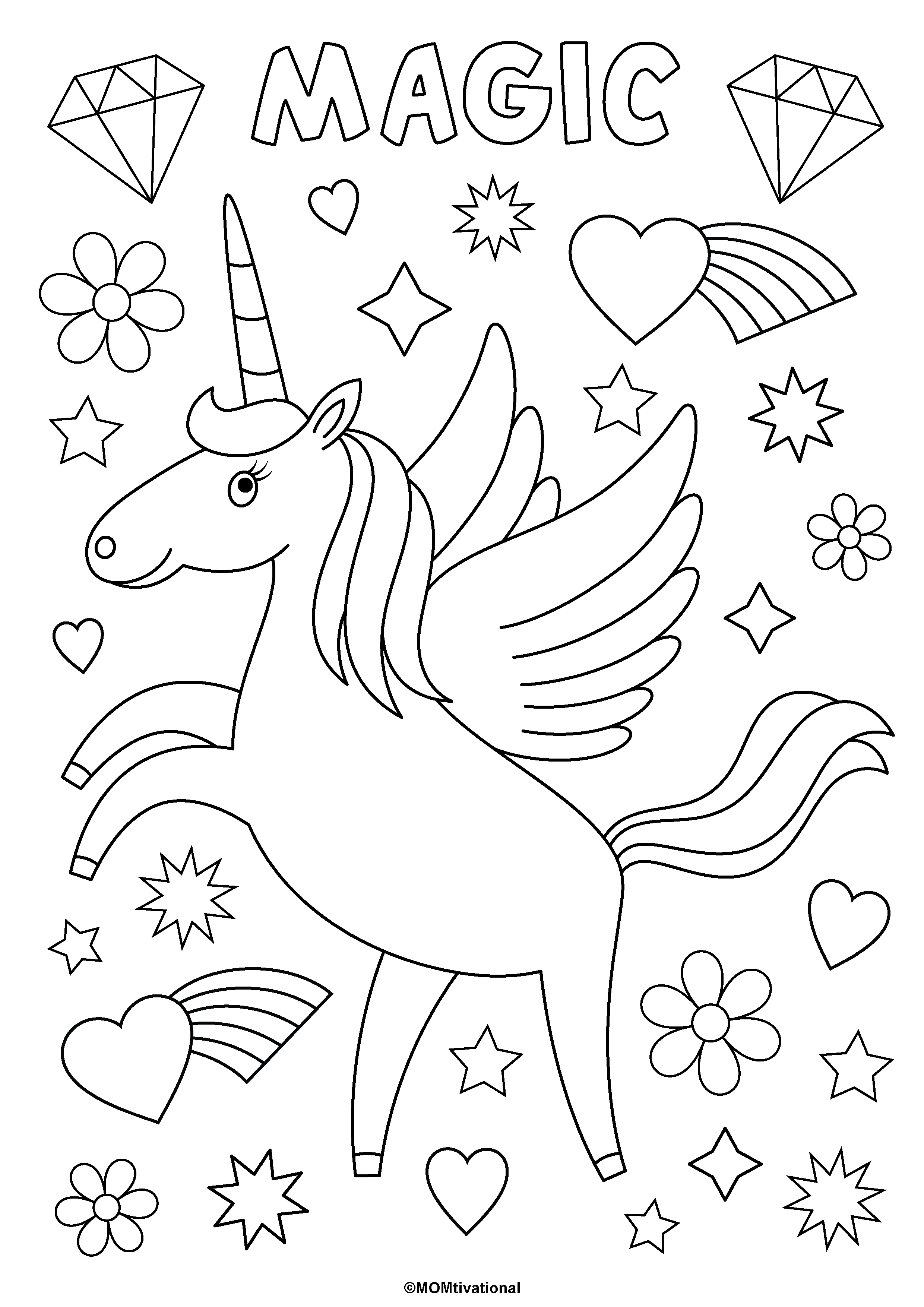 36 Unicorn Coloring Pages for Adults Printable 5