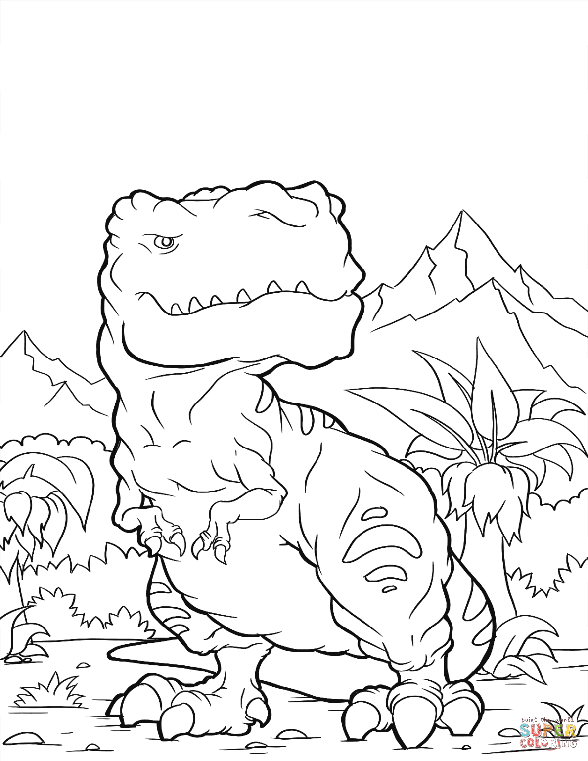 mighty tyrannosaurus coloring pages printable jpg