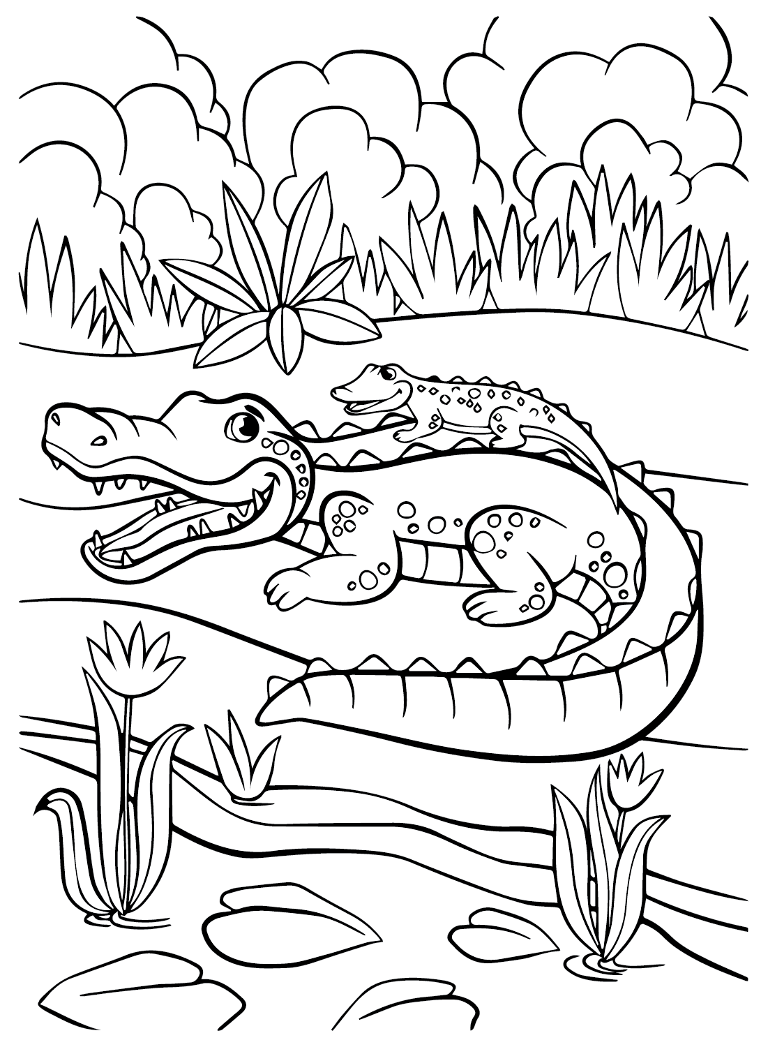 37 Scaly Crocodile Coloring Pages Printable 7