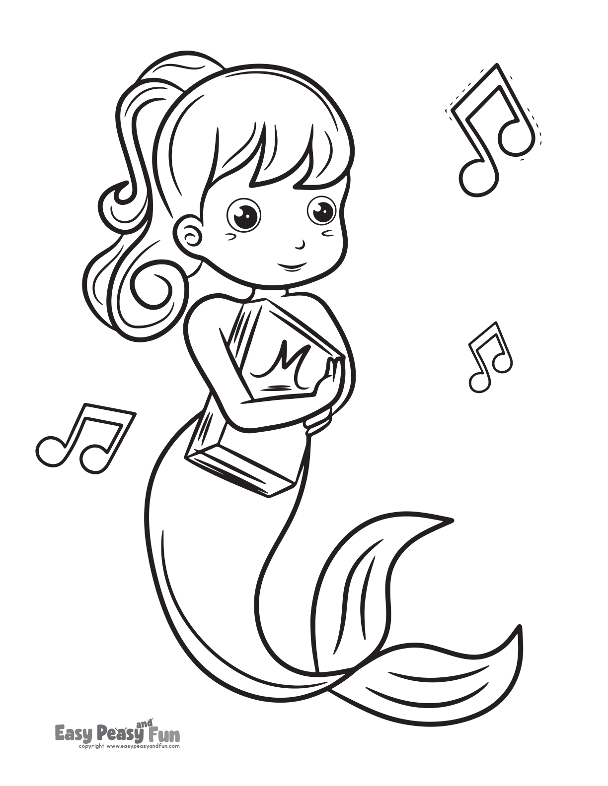 38 Colorful Mermaid Coloring Pages Finished Printable 15