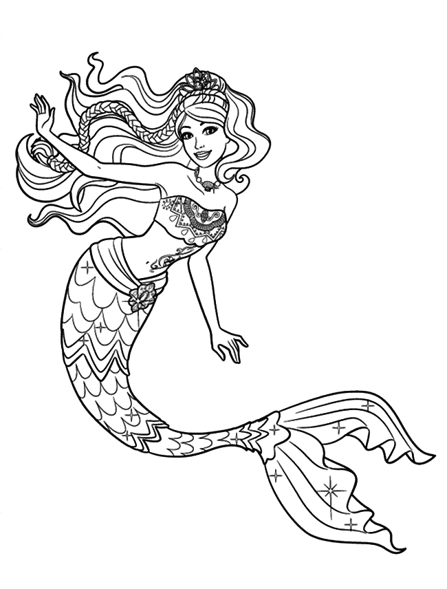 38 Colorful Mermaid Coloring Pages Finished Printable 20