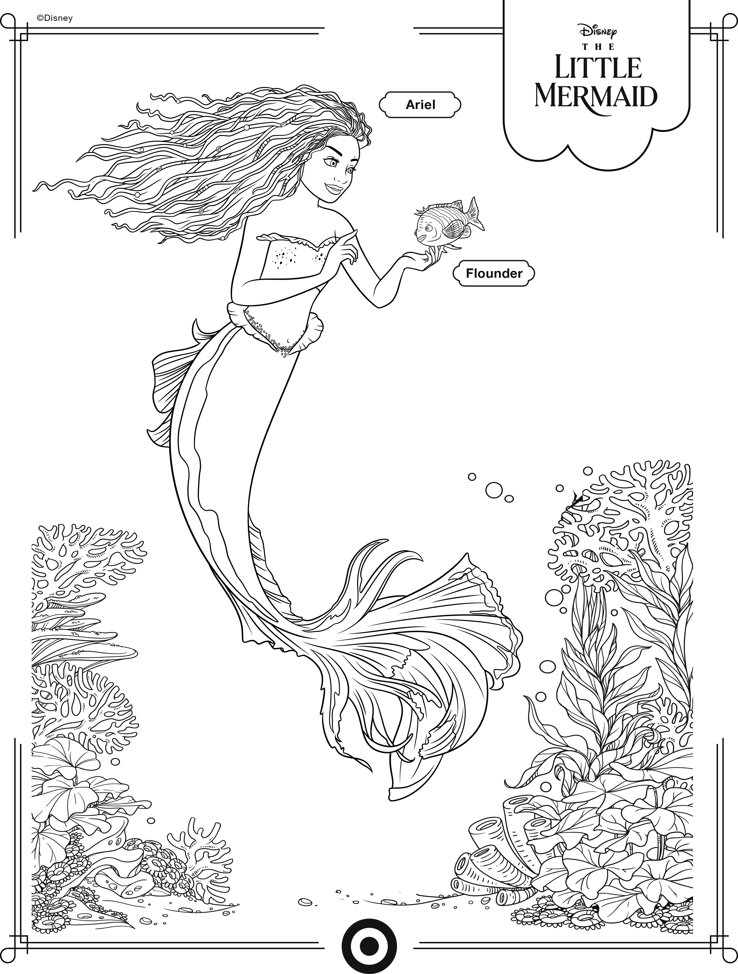 38 Colorful Mermaid Coloring Pages Finished Printable 22