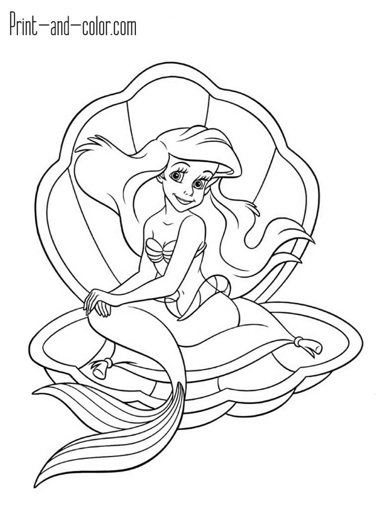 38 Colorful Mermaid Coloring Pages Finished Printable 27