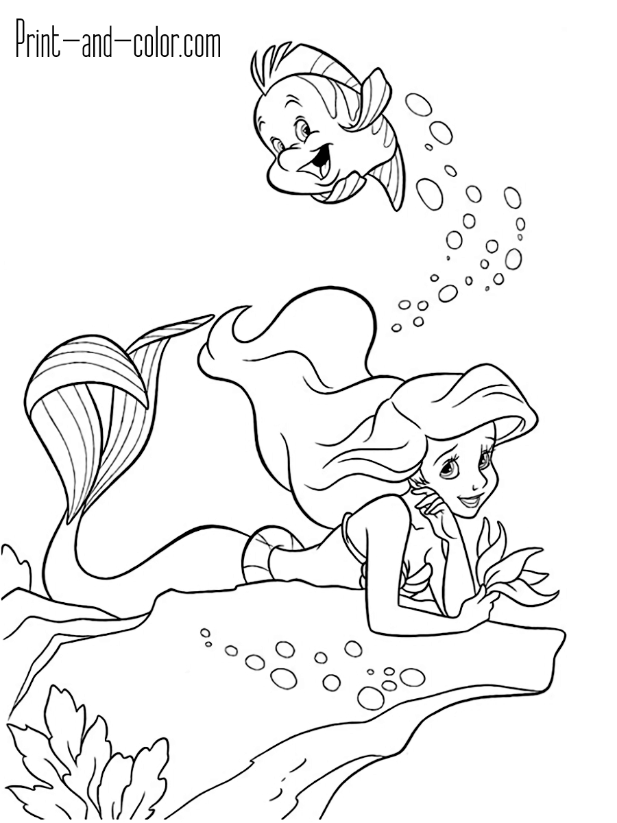 38 Colorful Mermaid Coloring Pages Finished Printable 29