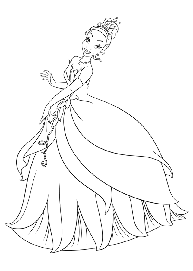 38 Cute Princess Tiana Coloring Pages Printable 18