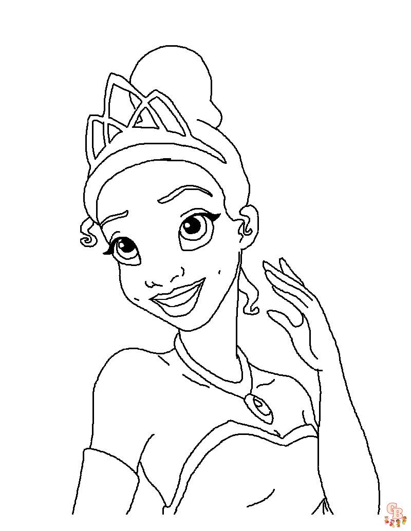 38 Cute Princess Tiana Coloring Pages Printable 24