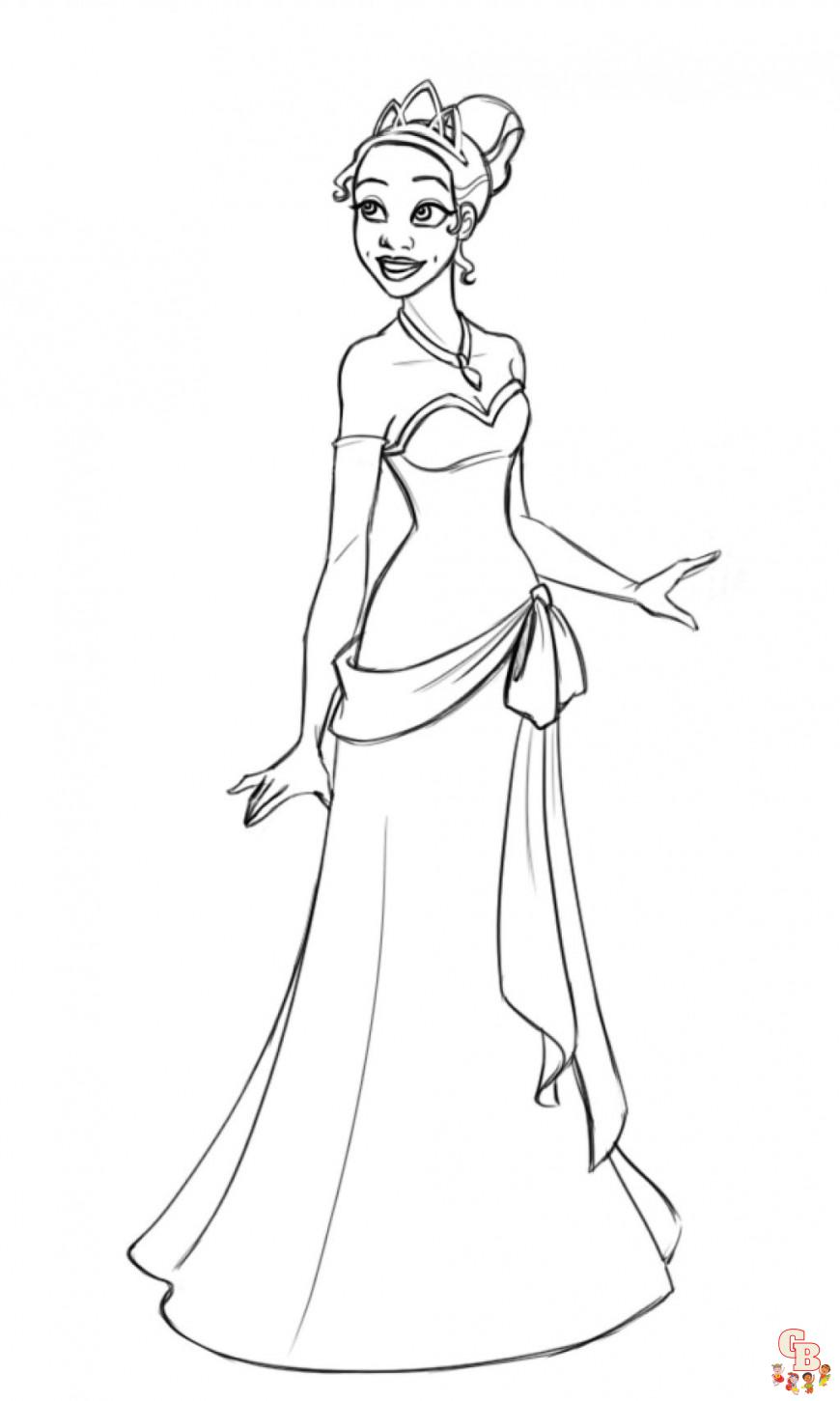 38 Cute Princess Tiana Coloring Pages Printable 26