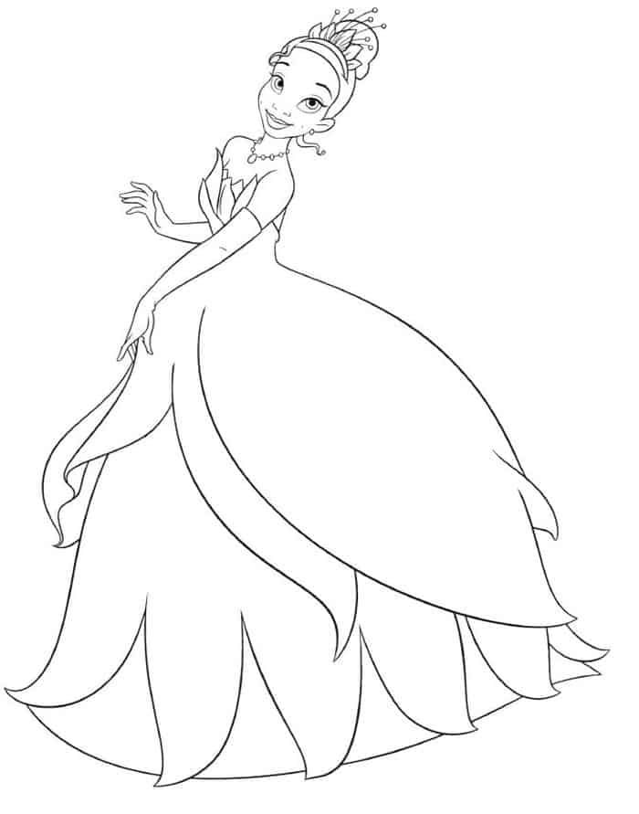 38 Cute Princess Tiana Coloring Pages Printable 31