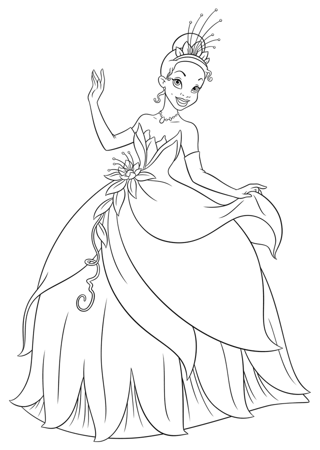 38 Cute Princess Tiana Coloring Pages Printable 4