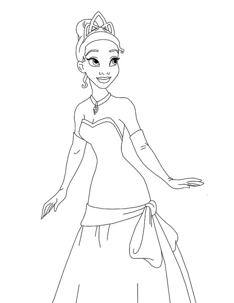 38 Cute Princess Tiana Coloring Pages Printable 6