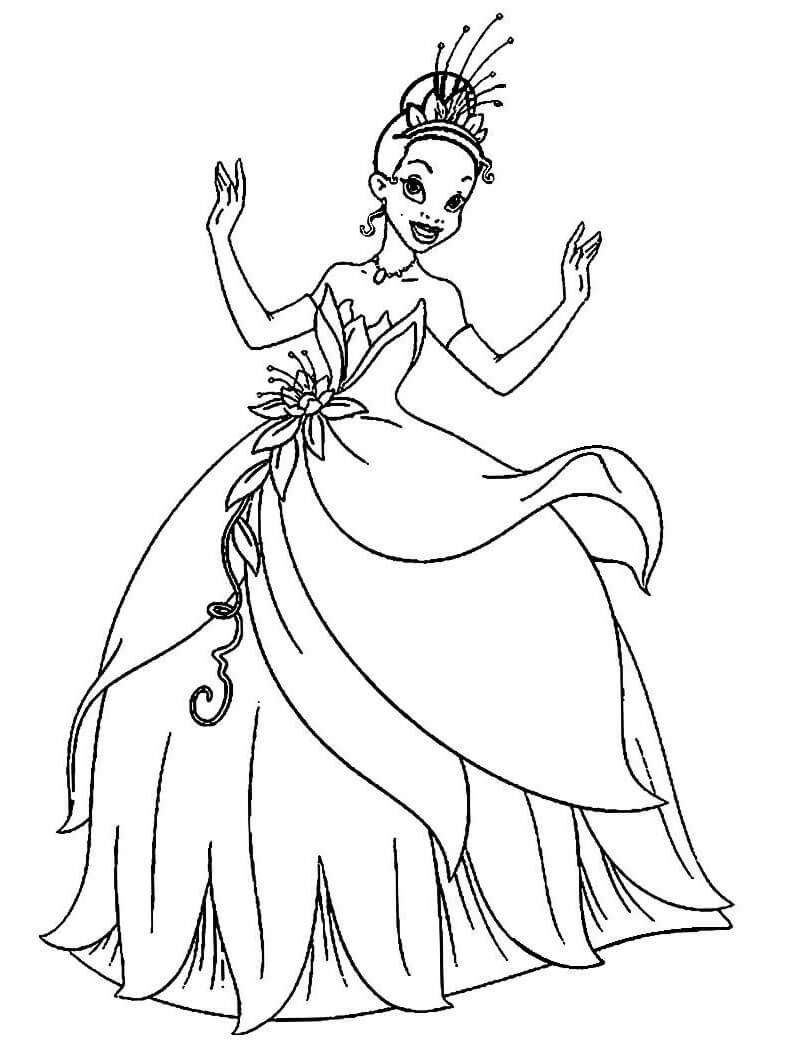 38 Cute Princess Tiana Coloring Pages Printable 9