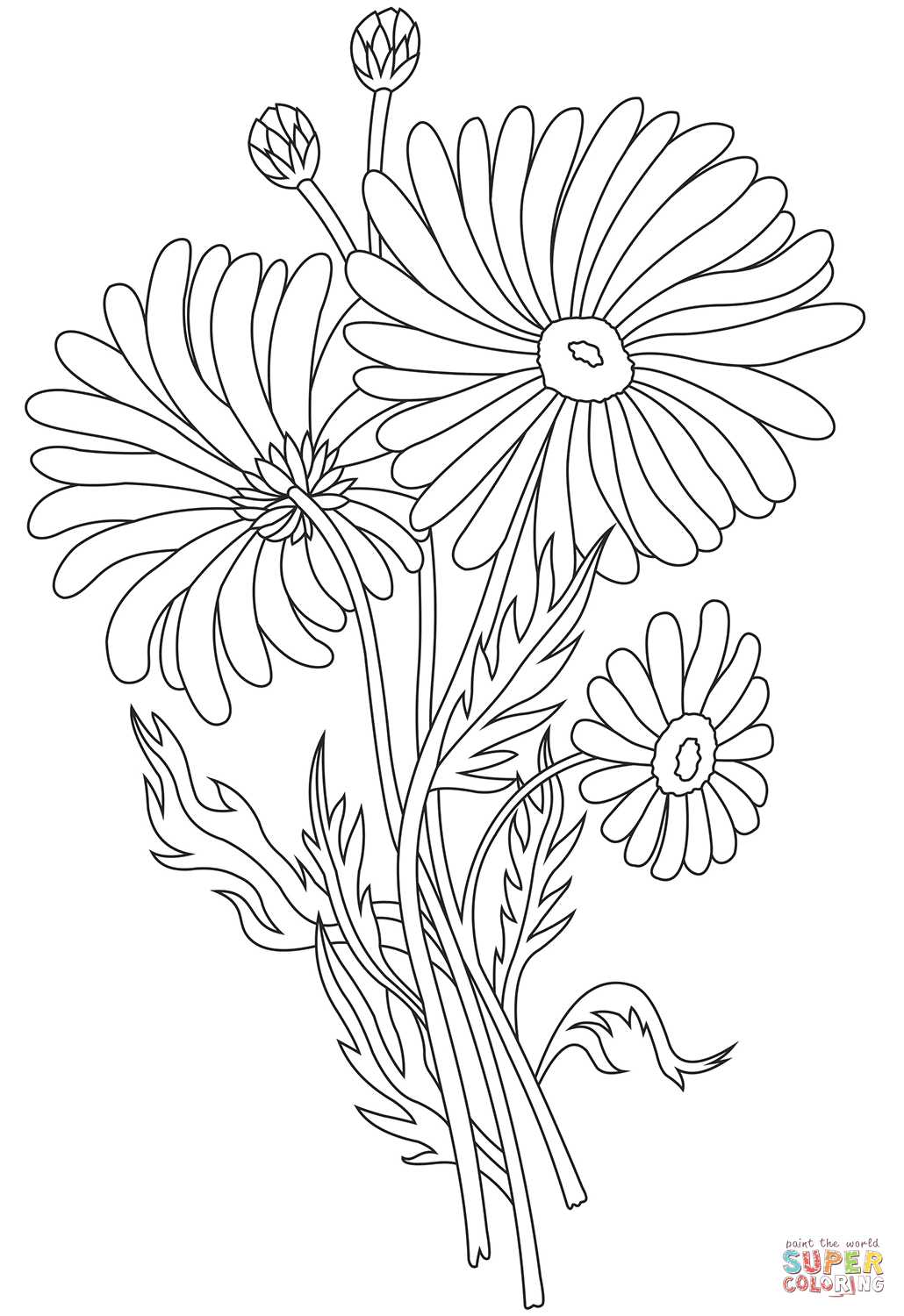 39 Bright Daisy Coloring Pages Printable 1