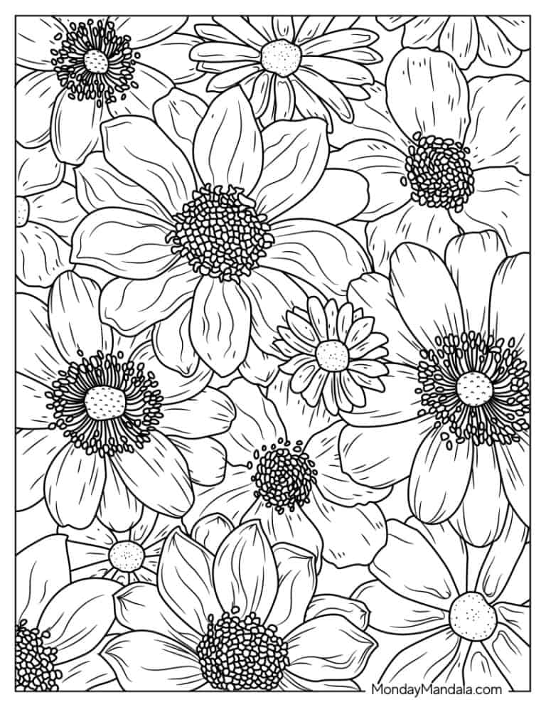 39 Bright Daisy Coloring Pages Printable 4