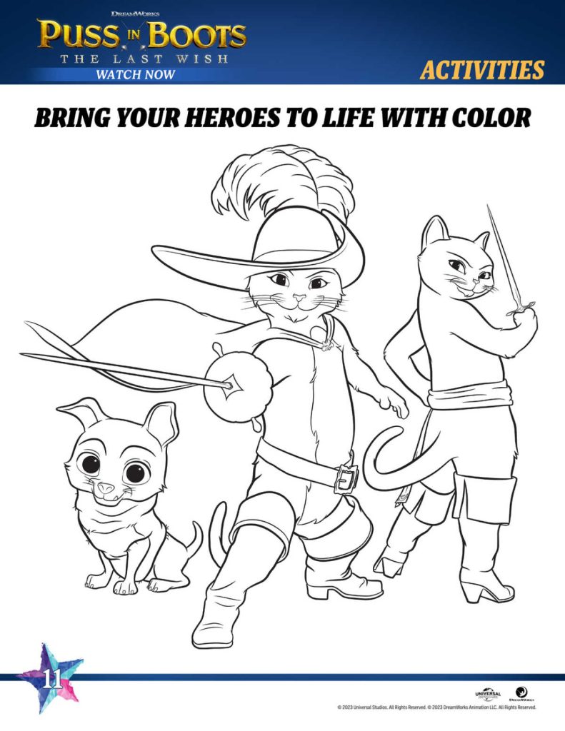 39 Fearless Puss in Boots Coloring Pages Printable 12