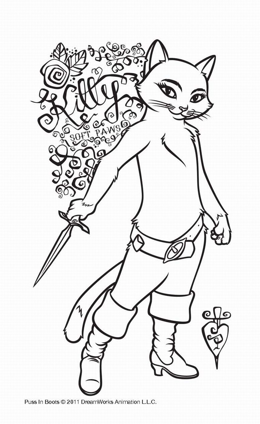 39 Fearless Puss in Boots Coloring Pages Printable 7