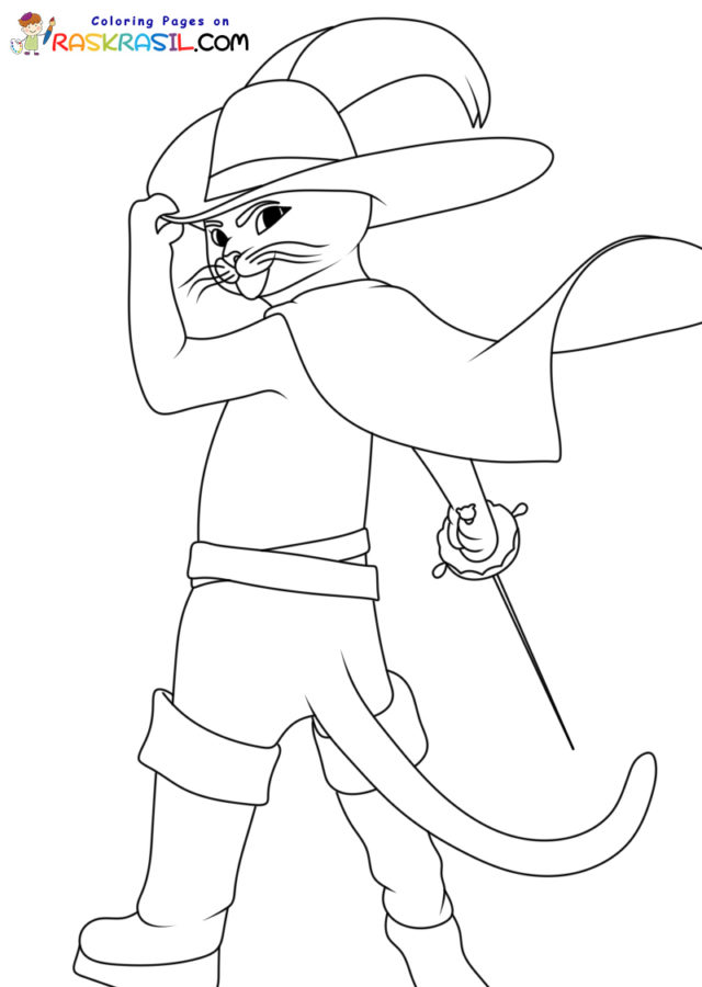 39 Fearless Puss in Boots Coloring Pages Printable 8