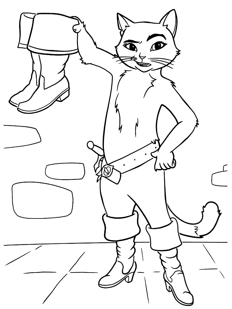 39 Fearless Puss in Boots Coloring Pages Printable 9