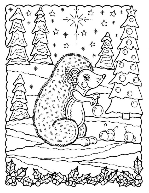 39 Printable Christmas Animal Coloring Pages 17