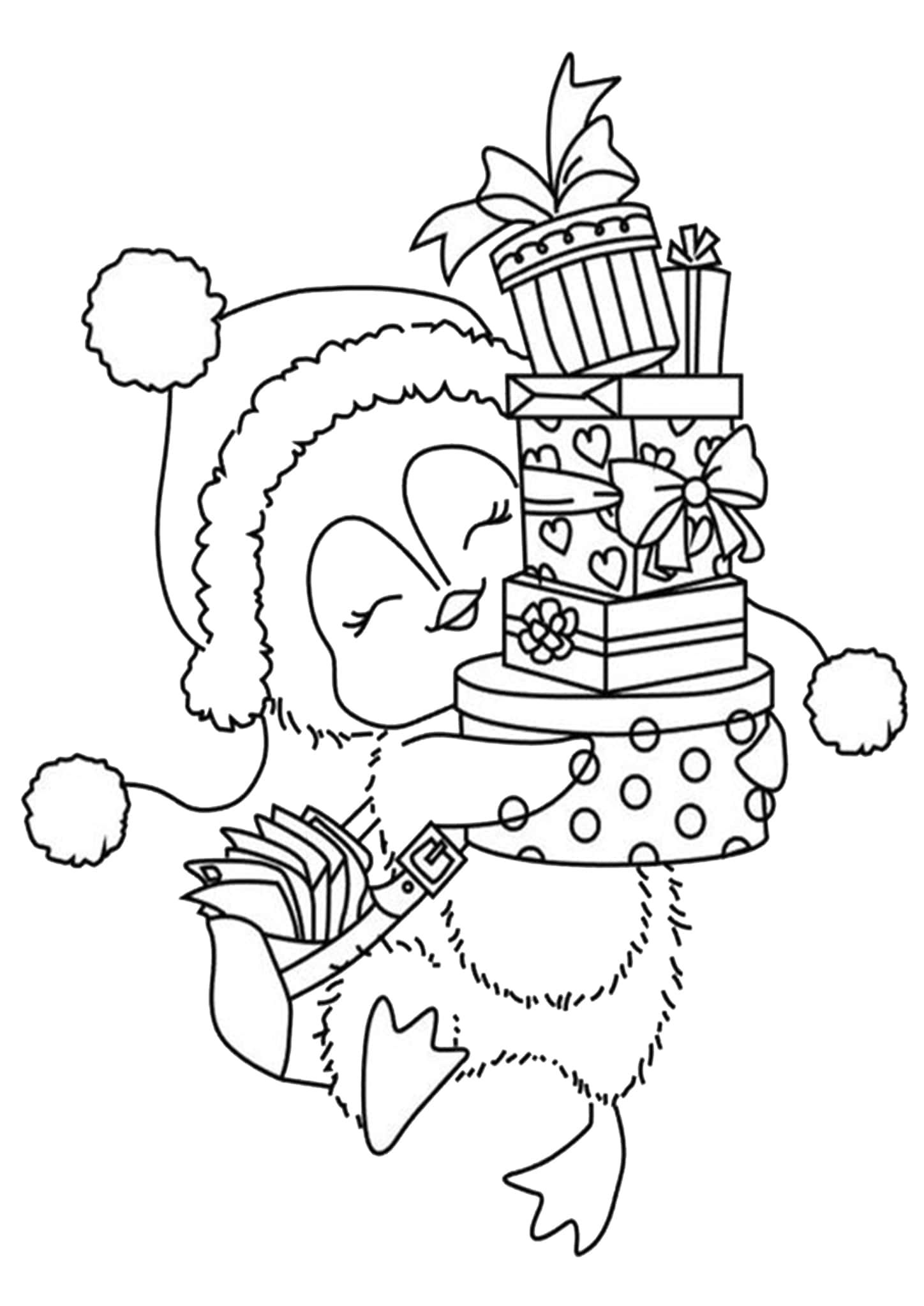 39 Printable Christmas Animal Coloring Pages 18