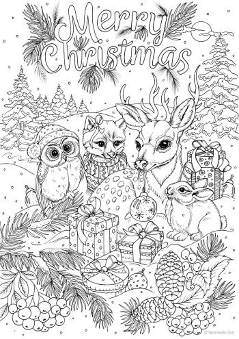 39 Printable Christmas Animal Coloring Pages 20