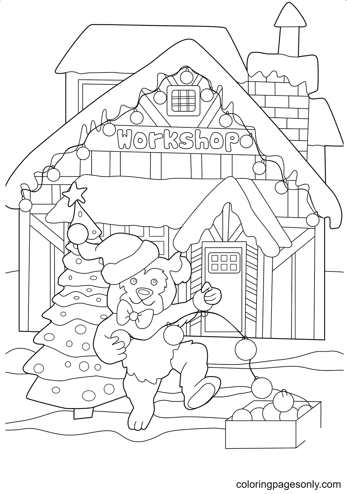 printable christmas animal coloring pages jpg