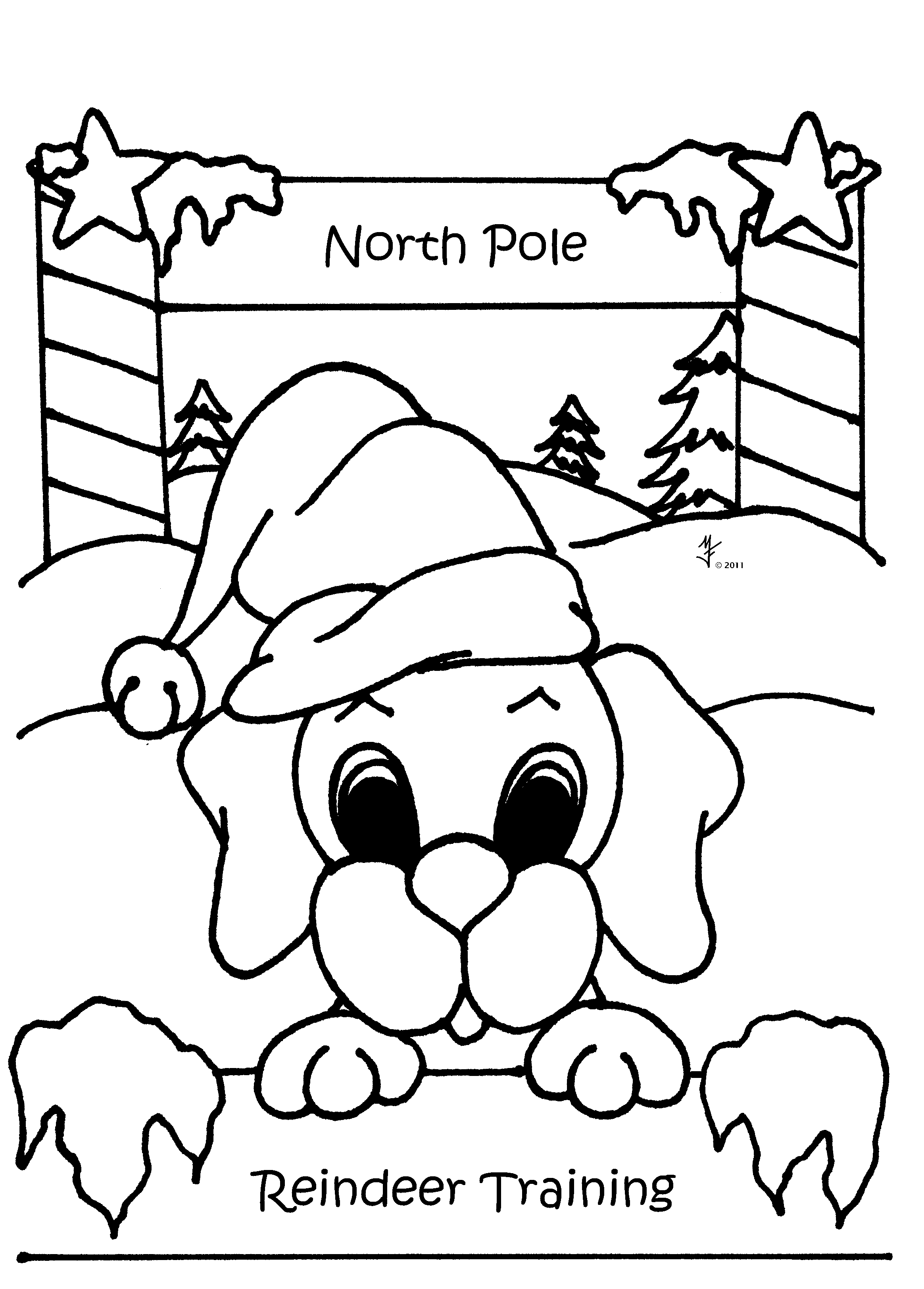 printable christmas animal coloring pages jpg