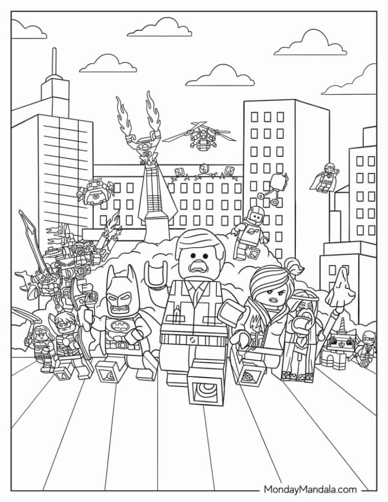 91 Misc. Lego Minifigures Coloring Pages Printable 81