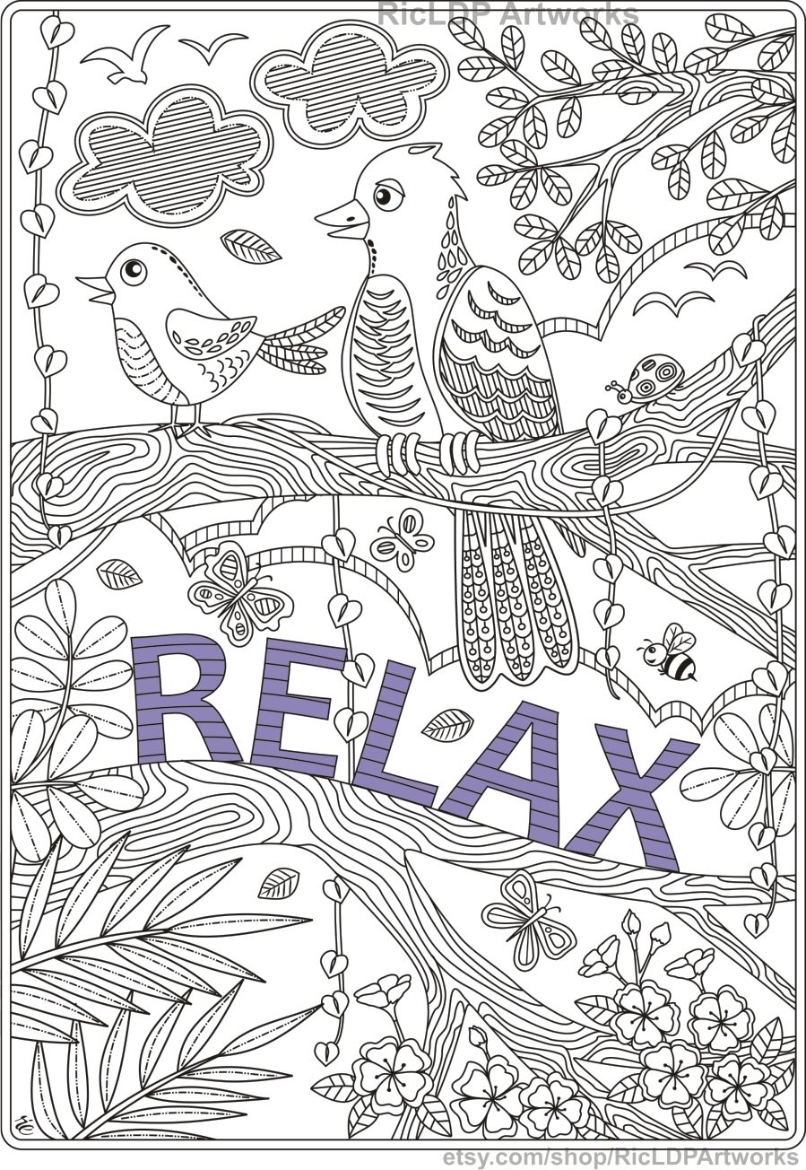 96 Relaxing Coloring Pages for Adults Printable 27