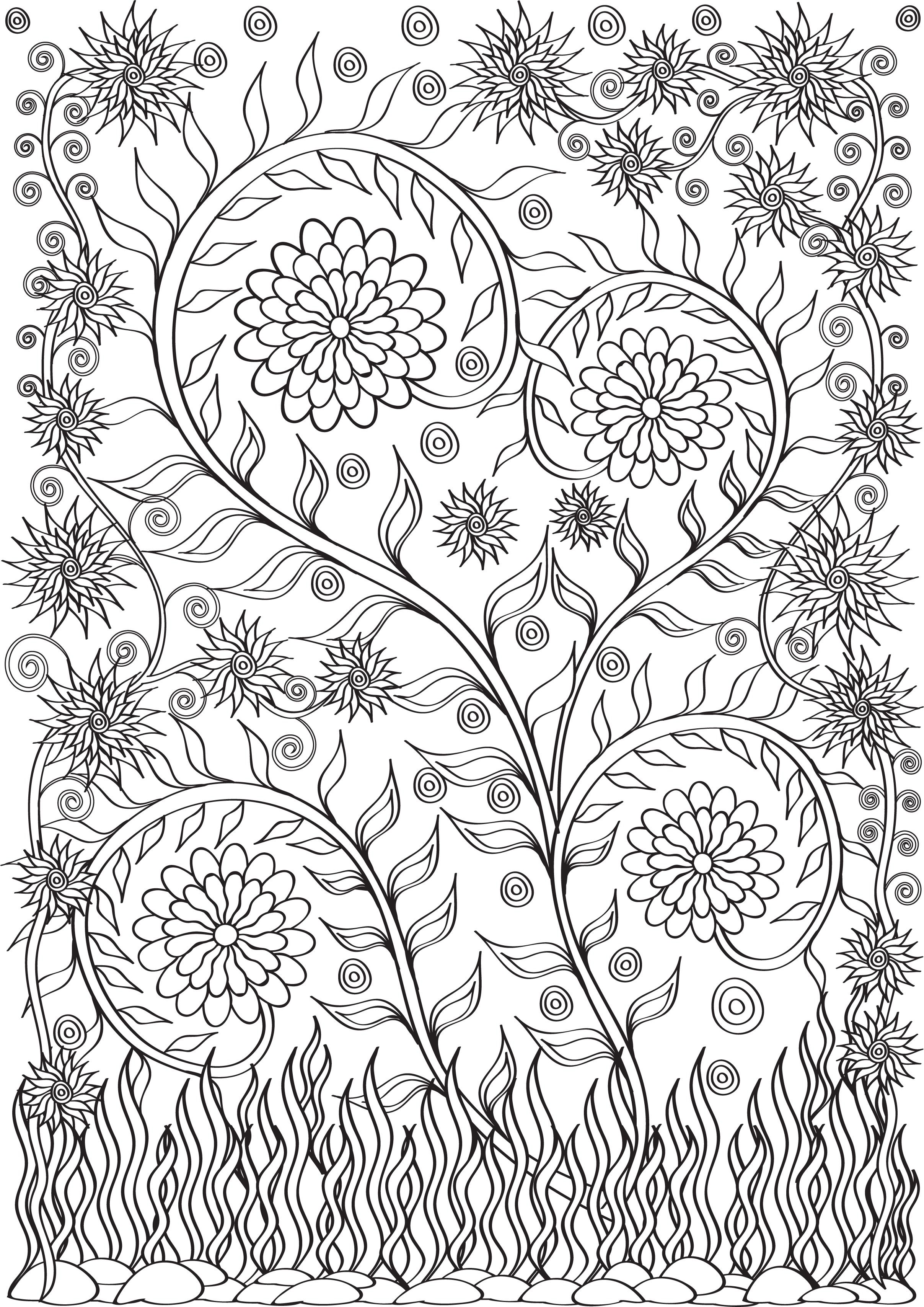 96 Relaxing Coloring Pages for Adults Printable 50