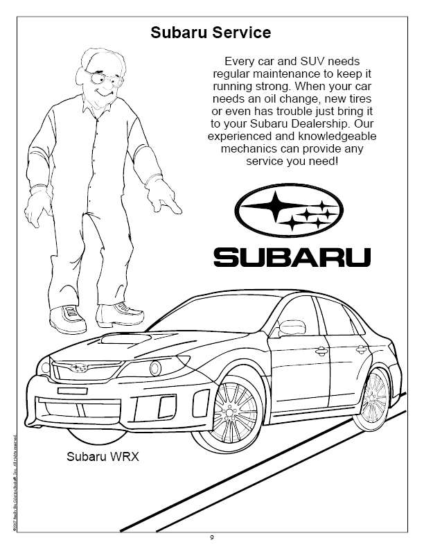 96 Subaru Coloring Pages Printable 1