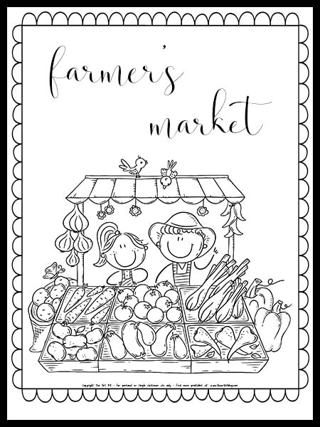 98 Farmers Market Coloring Pages Printable 1