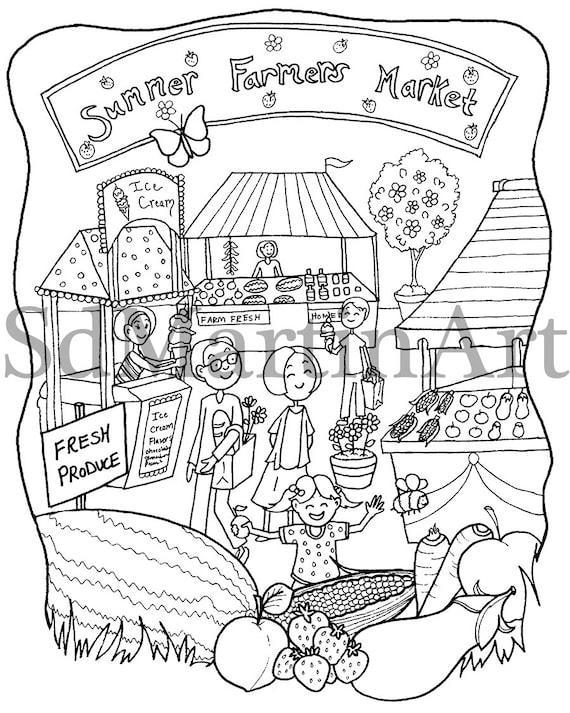 98 Farmers Market Coloring Pages Printable 24