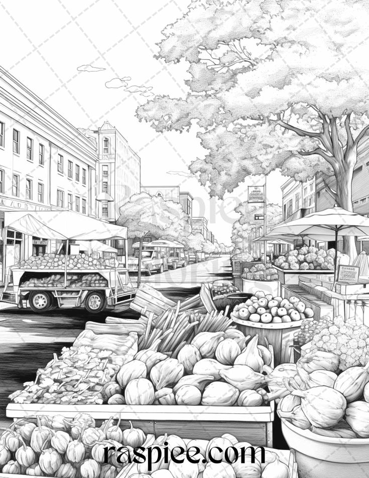 98 Farmers Market Coloring Pages Printable 45