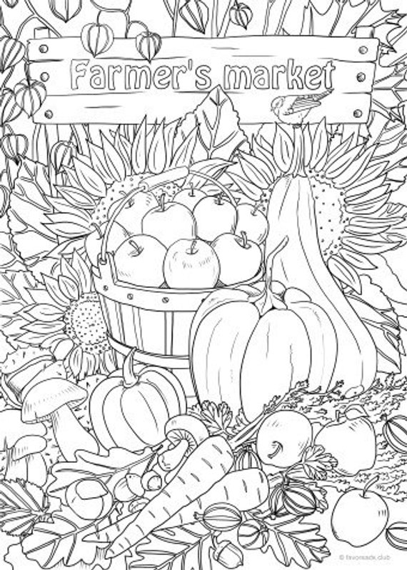 98 Farmers Market Coloring Pages Printable 62