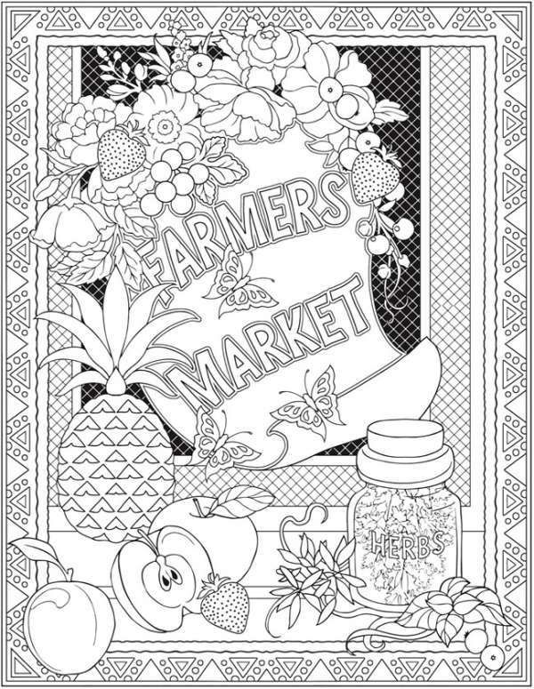 98 Farmers Market Coloring Pages Printable 94