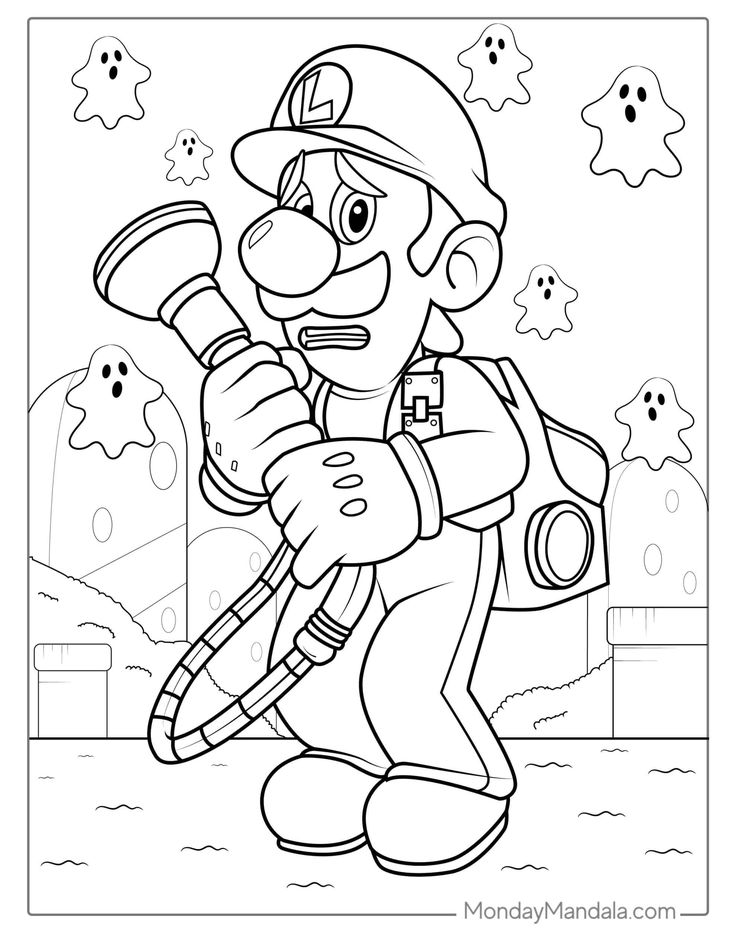 32 Free Printable Luigi Coloring Pages for Kids 14